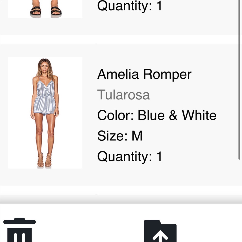 Tularosa Medium Blue and White Romper